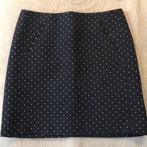 Navy polka dot Loft skirt